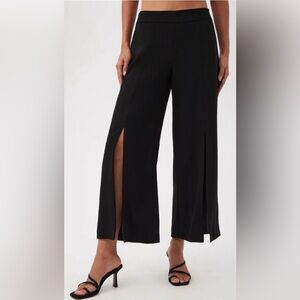 TRINA TURK Davon Cropped Wide-Leg Pants With Front Slit Wide Leg Pants Size 6
